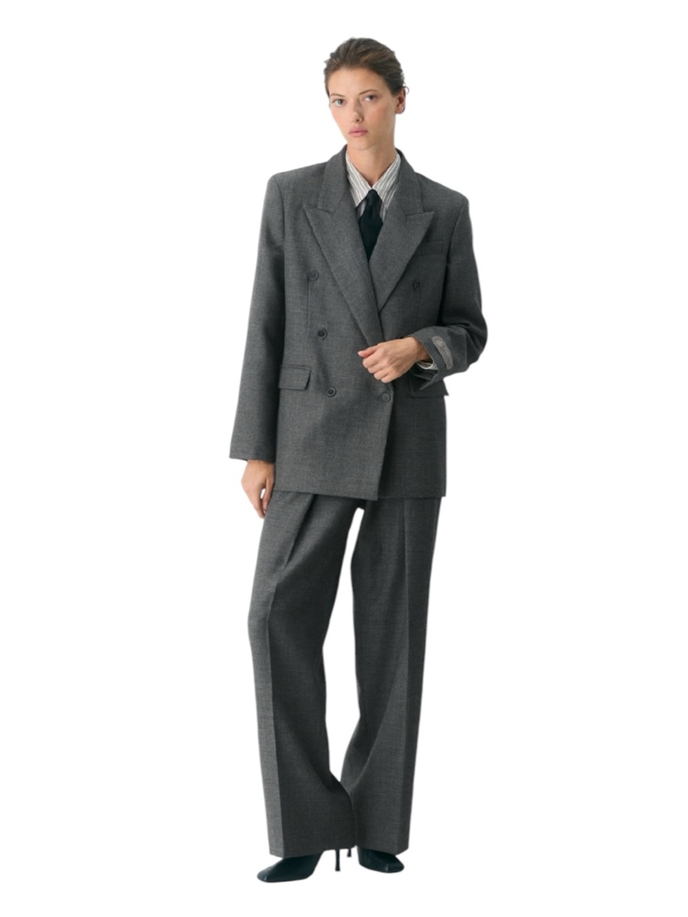 NWT Aritzia Babaton Sinclair Double Breasted Blazer in Heather Charcoal Medium